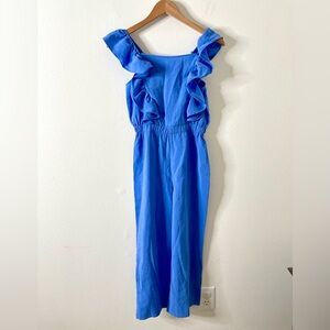 MNG‎ by Mango Blue Ruffle Jumpsuit 11-12